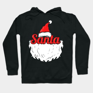 Santas Hat and Santa Beard Costume For Christmas Hoodie